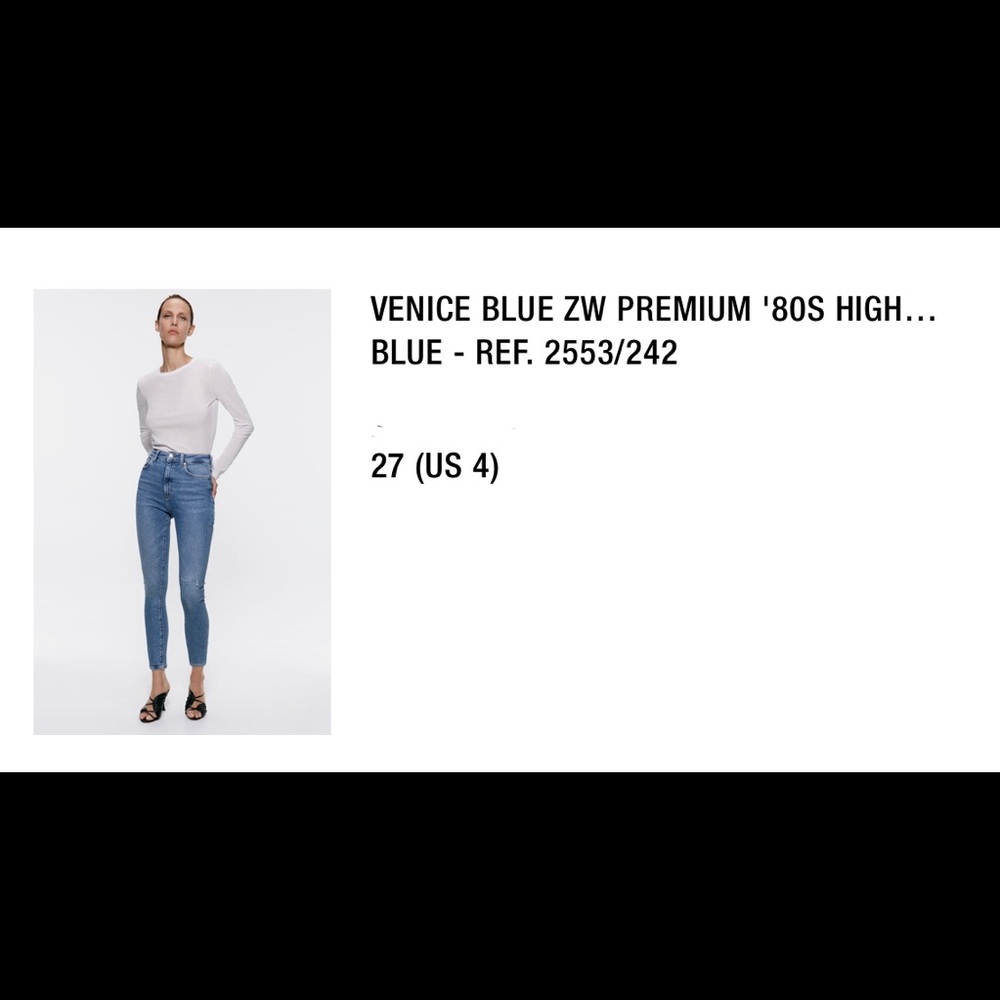 NWT ZARA VENICE BLUE ZW 80’S PREMIUM JEANS